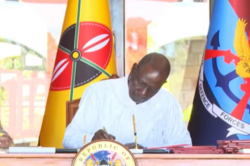 Screengrab image of President William Ruto at the Eldoret State Lodge.